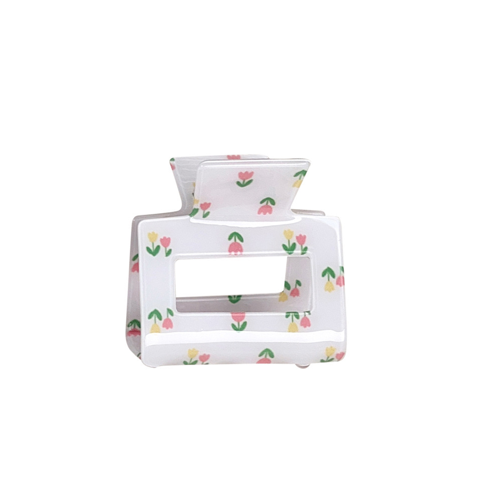 1 Paire De Pinces À Cheveux En Pvc Pour Femme, Série Simple, Motif Floral Décontracté Image4