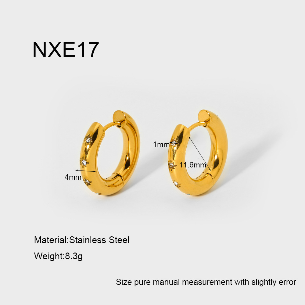 Boucles D'Oreilles Simple Series Daily Geometric En Acier Inoxydable Étanche Couleur Or