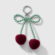 1 porte-clés cerise en daim bordeaux Image2