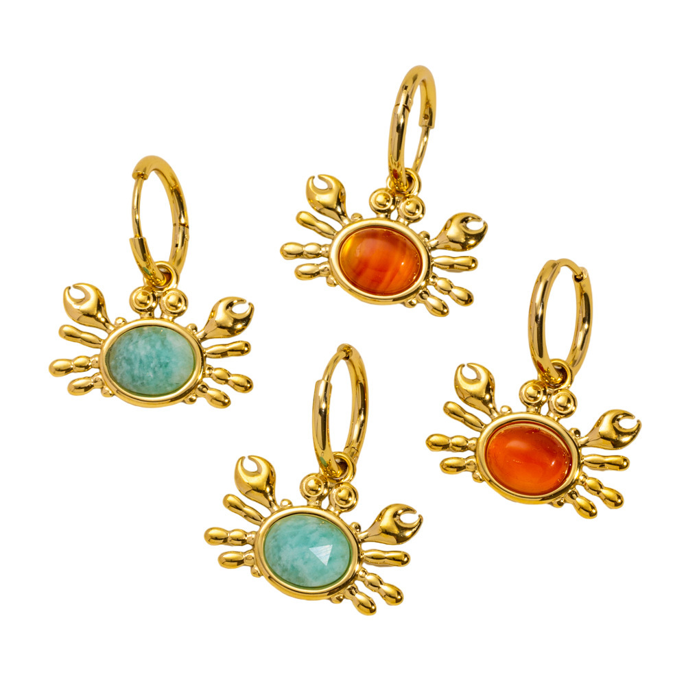 Boucles D'Oreilles Crabe En Acier Inoxydable Étanche Ocean Series Pour Femmes Image5