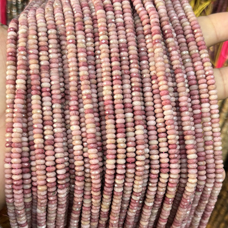 1 chaîne de perles de bijoux en pierre naturelle exquise (DIA : 2 x 4 mm)