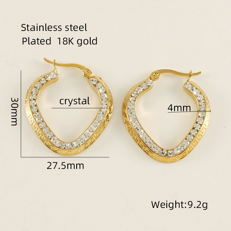 Boucles D'Oreilles Créoles Classiques En Acier Inoxydable Étanche Couleur Or h5Image2