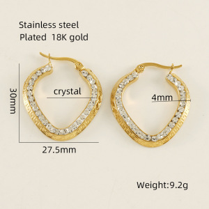 Boucles D'Oreilles Créoles Classiques En Acier Inoxydable Étanche Couleur Or h5 Image2