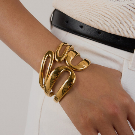Bracelets Ins Style en acier inoxydable couleur or
