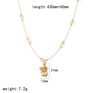 Colliers Pendentifs Romantiques En Acier Inoxydable Étanche Couleur Or h5 Image2