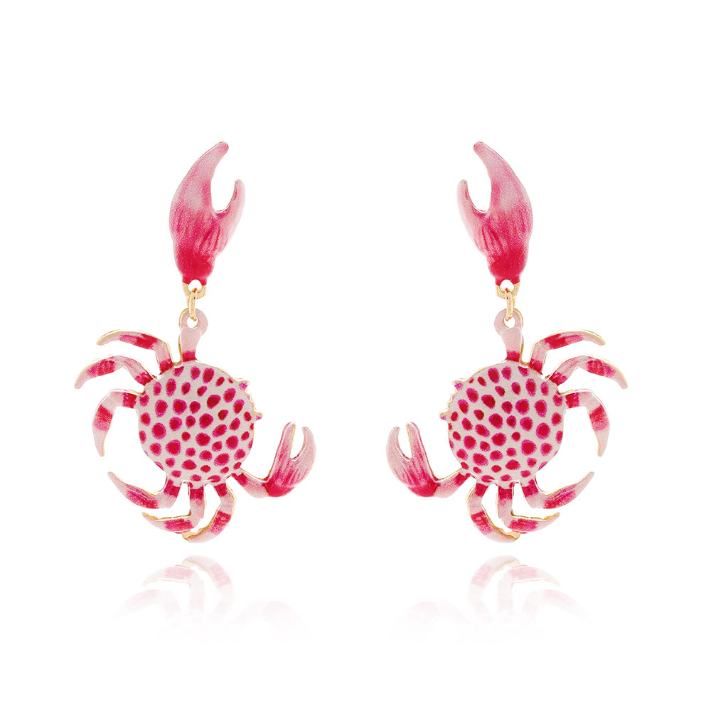 Boucles D'Oreilles Pendantes En Forme De Crabe En Alliage De Vacances h5Image2