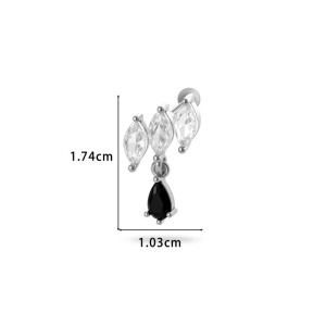Boucles D'Oreilles Piercing En Zircon Couleur Or Et Cuivre Fleur h5 Image2