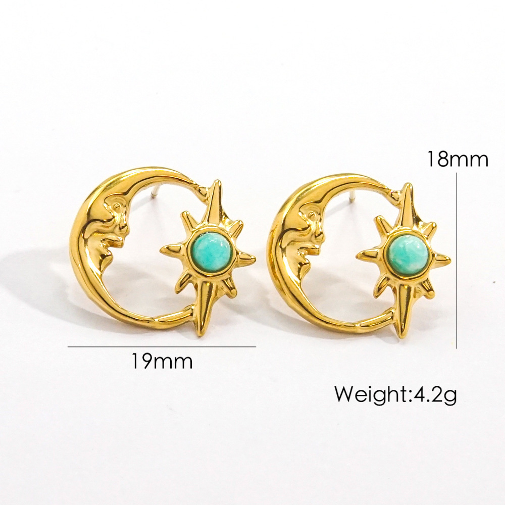 Boucles D'Oreilles Puces Pour Femmes, Style Rétro Géométrique Simple, En Acier Inoxydable Étanche. 