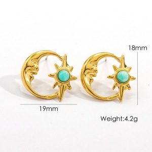 Boucles D'Oreilles Puces Pour Femmes, Style Rétro Géométrique Simple, En Acier Inoxydable Étanche. h5 