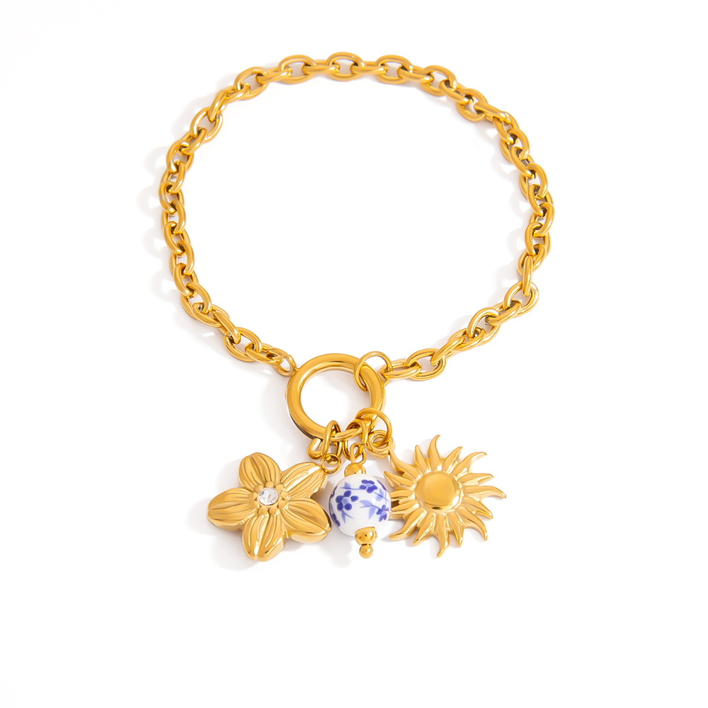 Bracelets À Breloques Classiques Pour Femmes, En Acier Inoxydable, Étanches, Couleur Or