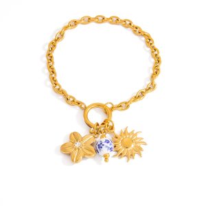 Bracelets À Breloques Classiques Pour Femmes, En Acier Inoxydable, Étanches, Couleur Or h5