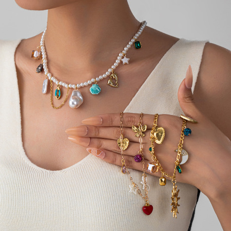  Colliers pendentifs en acier inoxydable étanches en forme de cœur, collection romantique quotidienne, bijoux pour femmes