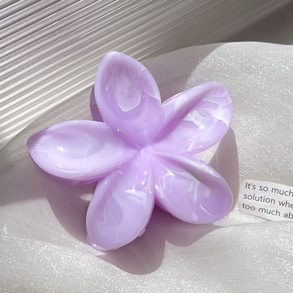 1 Paire De Pinces À Cheveux En Résine Pour Femme, Série Simple, Motif Fleur Douce 