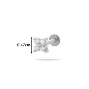 Boucles D'Oreilles Piercing En Acier Inoxydable Étanche Couleur Or Avec Zircon (1 Pièce) h5 Image2