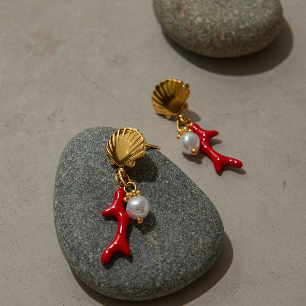 Boucles D'Oreilles Pendantes En Acier Inoxydable Couleur Or Ins Style Image3