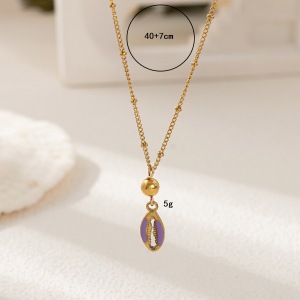 Colliers Pour Femmes En Acier Inoxydable Étanche, Motif Étoile De Mer Romantique Et Océan h5 Image9