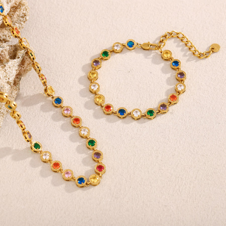 Colliers pour femmes en acier inoxydable étanches ornés de pierres précieuses, collection de luxe 2