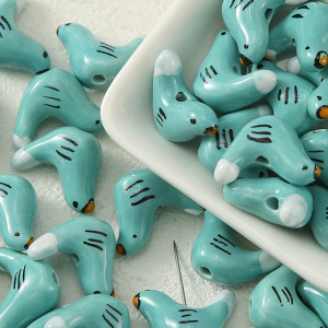 1 Pièce De Perle En Céramique Pour Bijoux À Faire Soi-Même En Forme D'Oiseau h5 Image4