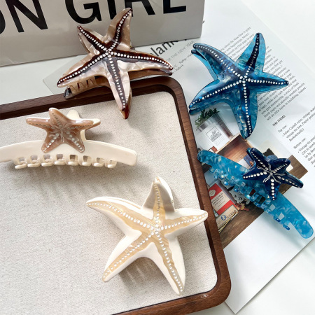 1 paire de pinces à cheveux pour femme en acétate, série Simple Vacation Turtle