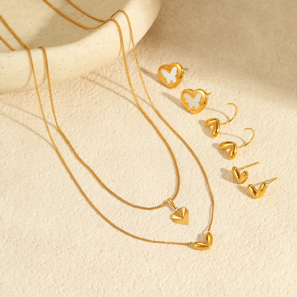 Colliers Pendentifs Pour Femmes Simple Series Daily Heart En Acier Inoxydable Étanche h5Image2