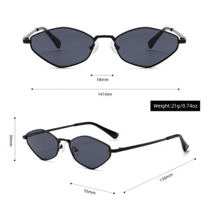 1 Paire De Lunettes De Soleil Simples En Métal De Couleur Unie Pour Femmes h5 Image8