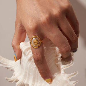 Bague Oceanic En Acier Inoxydable Étanche Couleur Or h5 Image3