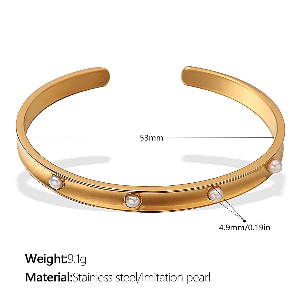 Bracelets Manchettes Étanches En Acier Inoxydable Couleur Or