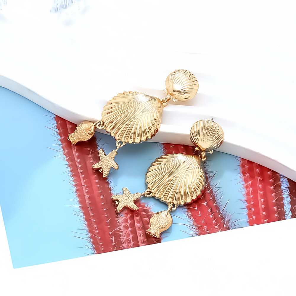 Boucles D'Oreilles Pendantes En Alliage Oceanicl h5Image4
