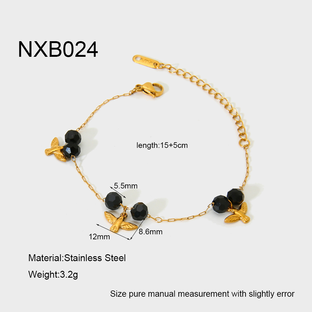 Bracelets Pour Femmes En Acier Inoxydable Étanches, Motif Cerise - Très Tendance 