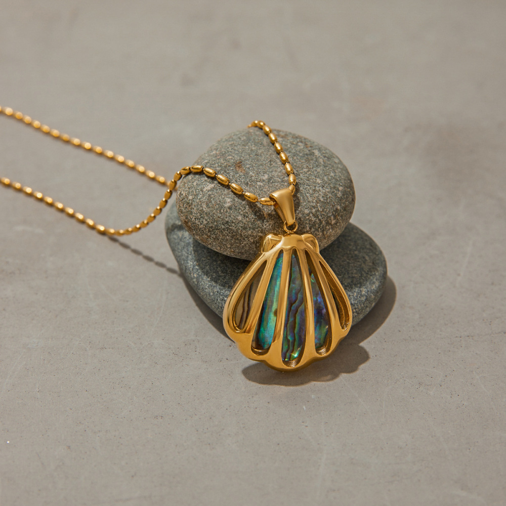 Ensemble De Boucles D'Oreilles Coquillage Couleur Or En Acier Inoxydable Ins Style 