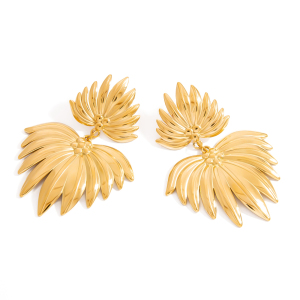 1 Paire De Boucles D'Oreilles Pendantes Géométriques De Vacances En Acier Inoxydable Étanche Couleur Or Pour Femme h5 