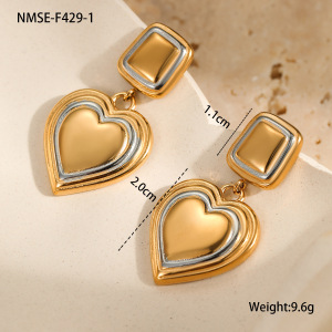 Boucles D'Oreilles Pendantes Pour Femme, En Acier Inoxydable Doré, Couleur Assortie, Style Simple, Collection Quotidienne. h5