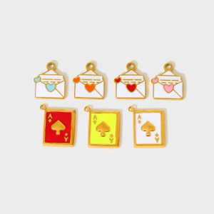 1 Paire De Pendentifs Pour Femme En Acier Inoxydable Doré, Collection Romantique « Sweet Heart » h5 Image4