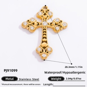 Pendentifs Pour Femmes En Acier Inoxydable, Couleur Or, Étanches, Avec Zircon Et Croix (Divers Modèles) h5 Image2