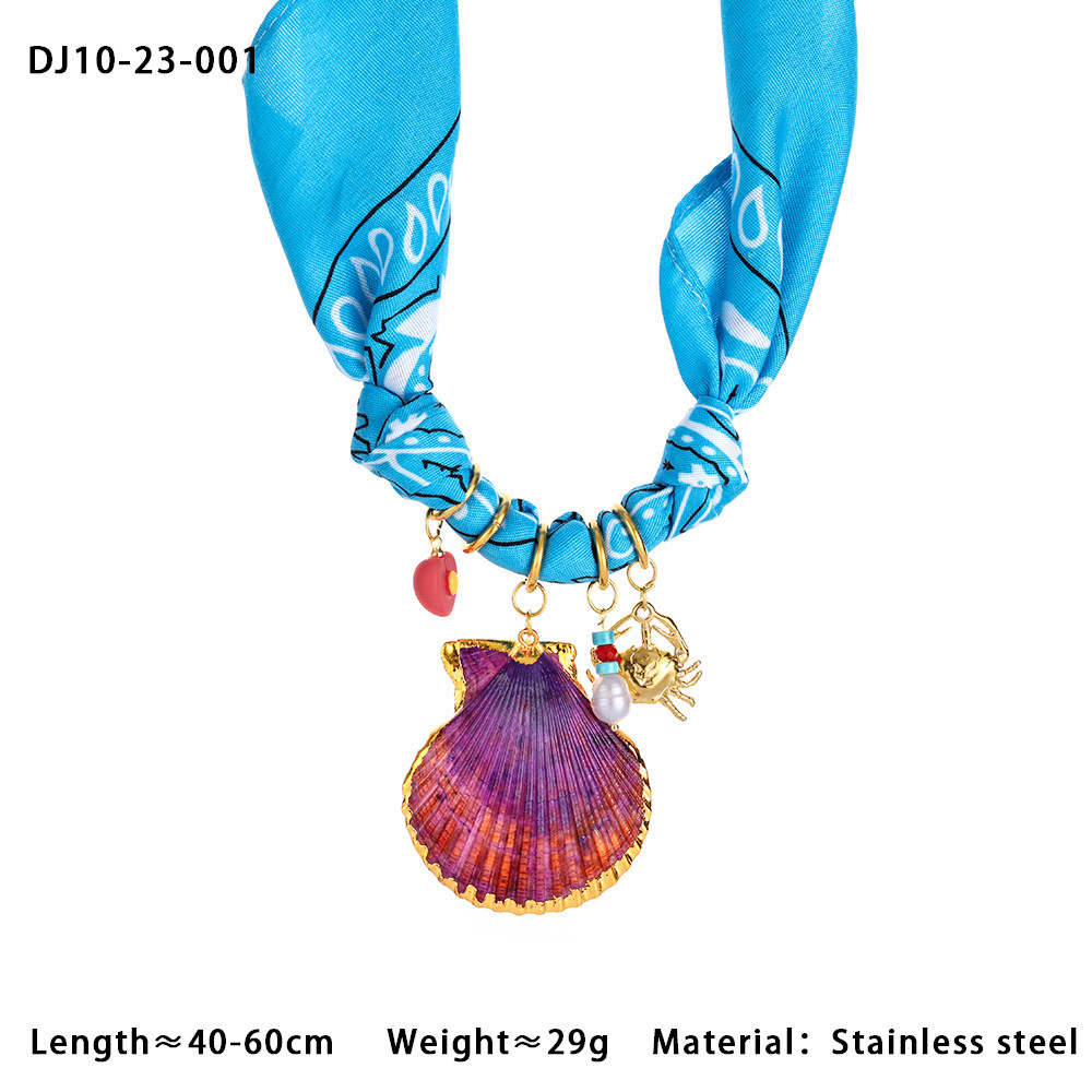 Collier Pendentif Élégant Pour Femme, En Acier Inoxydable, Couleur Or, Avec Motif Coquillage Et Étanchéité.