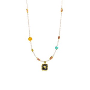 Colliers Pendentifs Pour Femmes En Acier Inoxydable Imperméable Avec Perles Papillon Exquises h5 