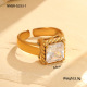 Bague carrée blanche/Taille unique