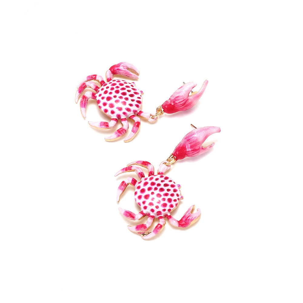 Boucles D'Oreilles Pendantes En Forme De Crabe En Alliage De Vacances h5Image4