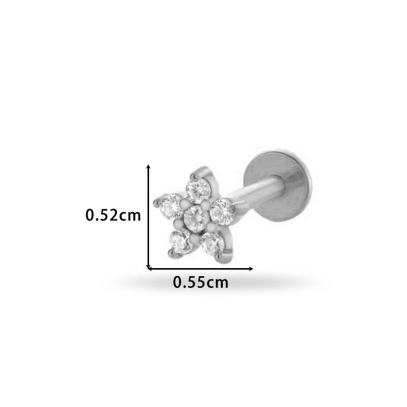 Boucles D'Oreilles Piercing En Acier Inoxydable Étanche Couleur Or Avec Zircon (1 Pièce) h5Image2
