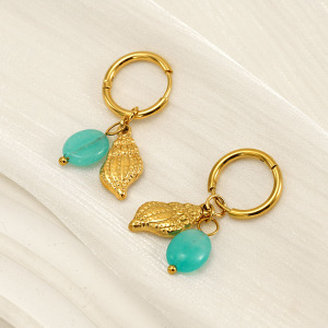Boucles D'Oreilles Pendantes Oceanic En Acier Inoxydable Étanche Couleur Or h5 Image4