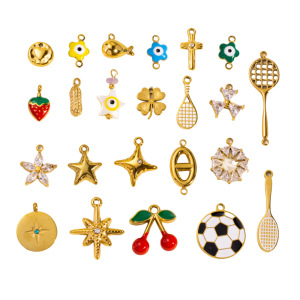 1 Paire De Pendentifs Pour Femmes, Motif Plante Mignonne, En Acier Inoxydable Étanche, Collection Simple h5 Image5