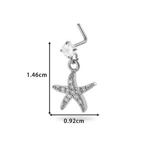1 Pièce Simple Series Simple Heart Simple Copper Gold Color Zircon Piercing De Nez Pour Femme h5 Image2