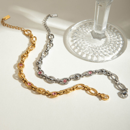 Bracelet classique en acier inoxydable étanche couleur or