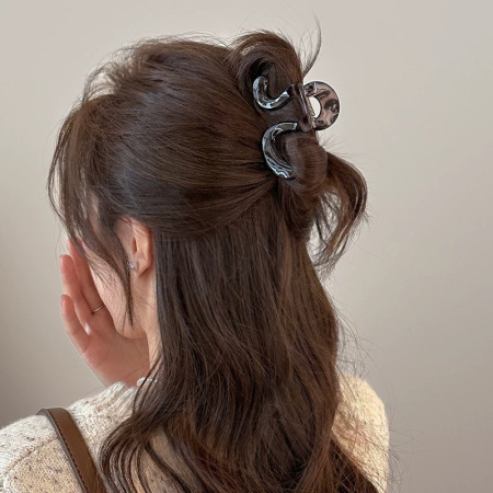Pinces à cheveux en résine à imprimé léopard pour femme, série simple et décontractée 2