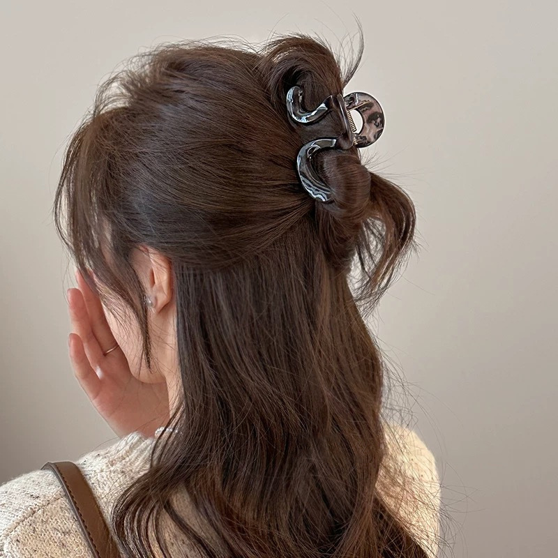 Pinces À Cheveux En Résine À Imprimé Léopard Pour Femme, Série Simple Et Décontractée h5Image2