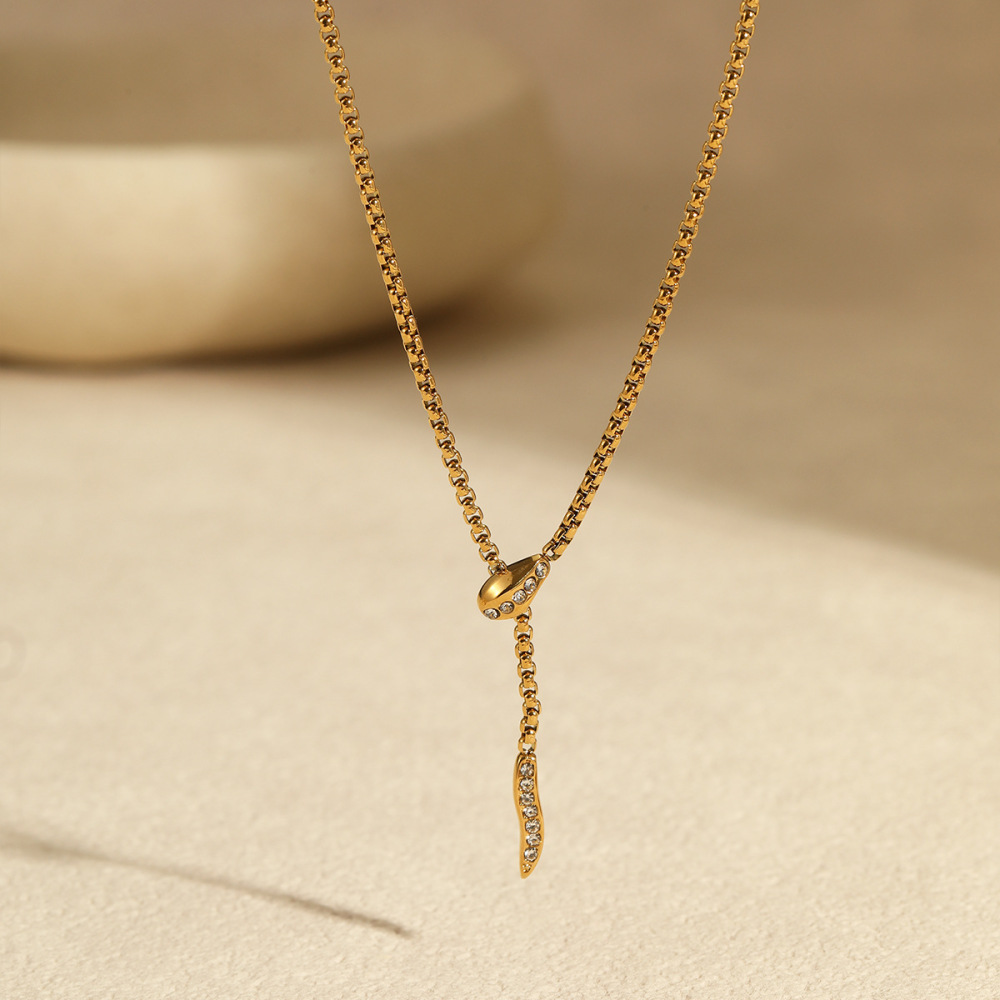 Colliers À Pendentif En Acier Inoxydable Et Zirconium Pour Femme, Série Luxueuse, Motif Animal Quotidien Image4
