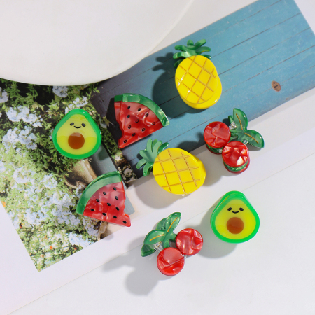 Feuille d'acétate imitation fruits mignons de la série Simple - Pinces à cheveux pour femmes