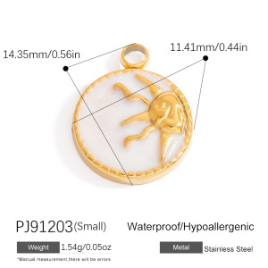 Pendentif Femme En Acier Inoxydable Étanche Couleur Or, Motif Fleur Brillante h5 Image2