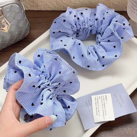 1 chouchou pour femme en tissu à rayures élégantes, série simple 2
