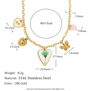 Colliers Pour Femmes Avec Pendentif En Forme De Cœur Et De Papillon Romantiques De Style Luxueux h5 Image2